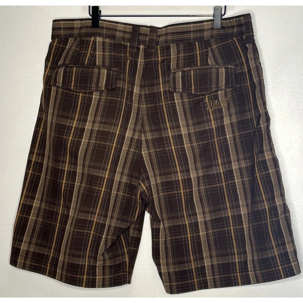Billabong Shorts Men's Size 38 Brown Plaid Surfer Dad Preppy 11" inseam Teacher - Picture 4 of 4